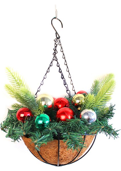 Yapay Noel Asılı Sepet, Dekore Edilmiş, Berry Salkımları, Noel Koleksiyonu Dekoru C (Yurt Dışından)