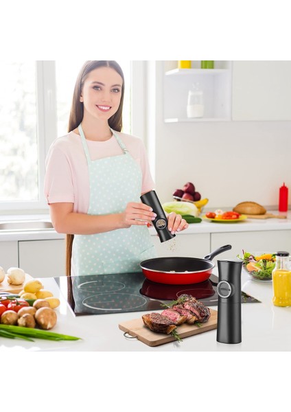 Xin Yue Zhang Elektrikli Biber ve Tuz Öğütücü, Karabiber Değirmeni, Otomatik Tek Elle Çalıştırma, Kalınlık Ayarlı, Mutfağa Uygun (Yurt Dışından) fırsatları