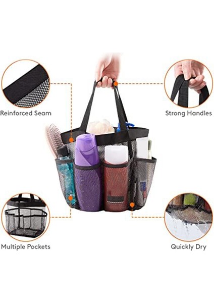 Xin Yue Zhang 2 Adet Örgü Duş Standı Taşınabilir Duş Çantası Üniversite Yurdu, Banyo, Spor Salonu ve Seyahat Için Uygun, Siyah (Yurt Dışından) modelleri