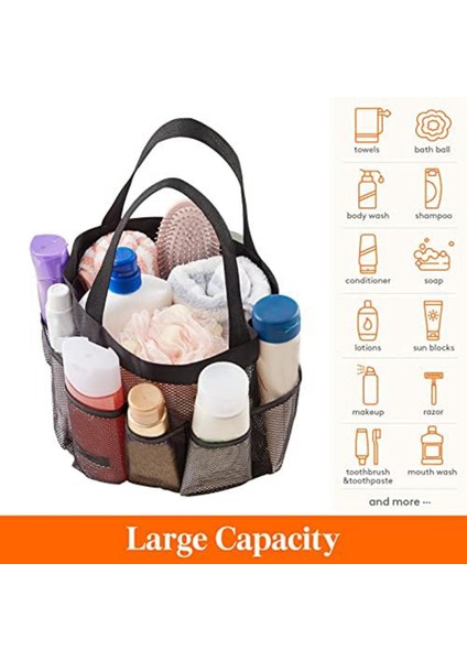 Xin Yue Zhang 2 Adet Örgü Duş Standı Taşınabilir Duş Çantası Üniversite Yurdu, Banyo, Spor Salonu ve Seyahat Için Uygun, Siyah (Yurt Dışından) fırsatları