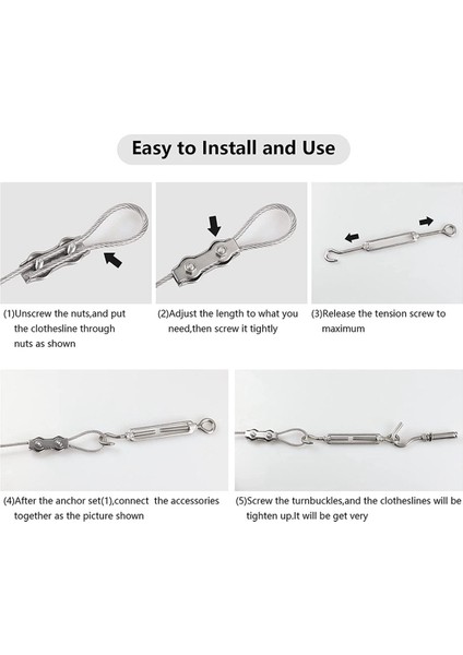 Xin Yue Zhang Paslanmaz Çelik Kablo Sabitleme Sistemi ile Taşınabilir Rüzgar Geçirmez Elbise Ipi Çok Fonksiyonlu Ağır Çamaşır Halatı (Yurt Dışından) indirimleri