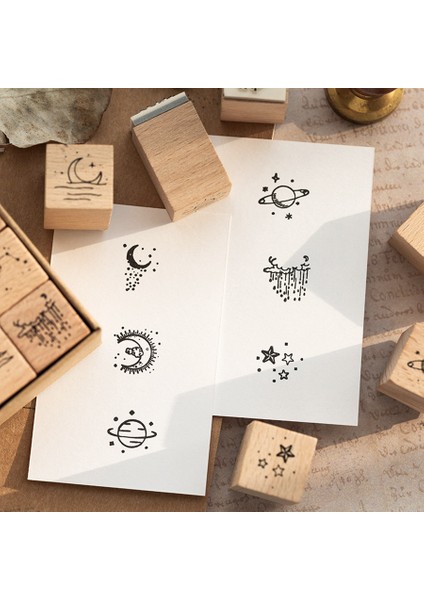 Xin Yue Zhang 16 Adet/grup Vintage Gezegen Ay Bulut Dekorasyon Damga Ahşap Kauçuk Pullar Scrapbooking Kırtasiye Dıy Zanaat Standart Damga (Yurt Dışından) fiyatları
