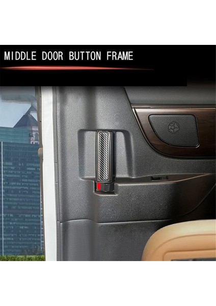 Araba Karbon Fiber Orta Kapı Düğmesi Çerçeve Trim Etiket Iç Aksesuarları Alphard/vellfire 40 Serisi 2023+ (Yurt Dışından) modelleri