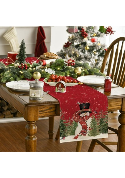Noel Kuşları Masa Koşucusu, Mevsimlik Kış Noel Tatili Mutfak Yemek Masası Dekorasyonu (Yurt Dışından) modelleri