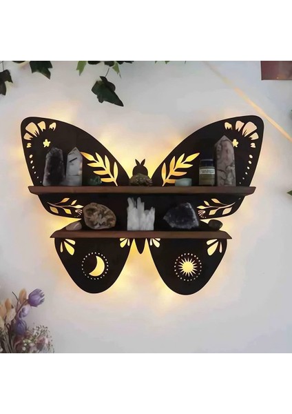 Xin Yue Zhang Kristal Raf Yağ Depolama Rafı Ahşap Duvar Ekran Dekor Duvara Montaj Oturma Odası Ev C (Yurt Dışından) modelleri