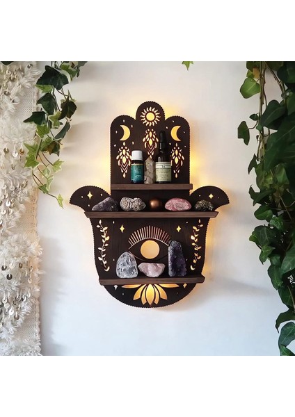 Xin Yue Zhang Kristal Raf Yağ Depolama Rafı Ahşap Duvar Ekran Dekor Duvara Montaj Oturma Odası Ev C (Yurt Dışından) fırsatları