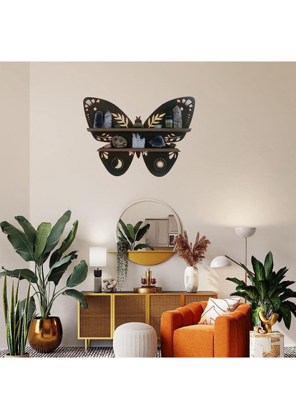 Xin Yue Zhang Kristal Raf Yağ Depolama Rafı Ahşap Duvar Ekran Dekor Duvara Montaj Oturma Odası Ev C (Yurt Dışından) indirimleri