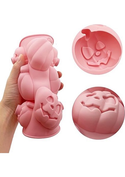 Xin Yue Zhang Cadılar Bayramı 3 Boyutlu Balkabağı Kek Kalıbı Pişirme Fondan Epoksi Silikon Kalıp Cadılar Bayramı Partisi Sahne (Yurt Dışından) indirimleri