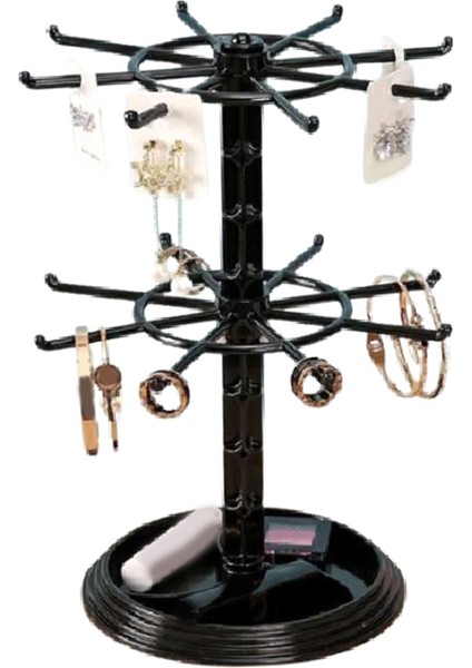 Takı Organizatör 2 Katmanlı Dönen Takı Ekran Standı Dönen Kolye Kulesi Depolama Rafı Küpe Saat Vitrin (Yurt Dışından) fiyatları