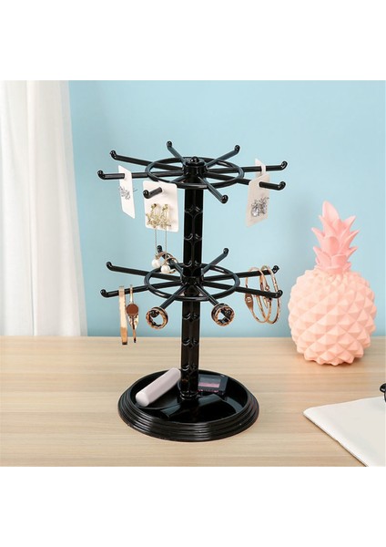 Takı Organizatör 2 Katmanlı Dönen Takı Ekran Standı Dönen Kolye Kulesi Depolama Rafı Küpe Saat Vitrin (Yurt Dışından) modelleri