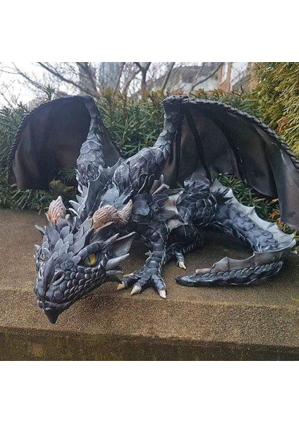 Xin Yue Zhang Bahçe Büyük Çömelme Ejderha Heykeli Heykeli Bahçe Ejderha Heykeli Cadılar Bayramı Açık Gotik Dekor (Yurt Dışından) fırsatları
