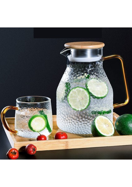 Xin Yue Zhang Su Sürahi Cam Su Potu 2000 ml Isıya Dayanıklı Su Sürahisi ve Cam Seti Kare Su Isıtıcısı Çay Ev Için Kaynatma (Yurt Dışından)