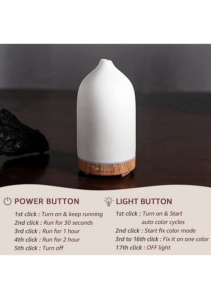 Xin Yue Zhang 250 ml Aromaterapi Uçucu Yağ Difüzörü Hava Nemlendirici Serin 7 Renkli LED Işıkları Ev-Abd Tak Için Seramik Difüzör (Yurt Dışından)