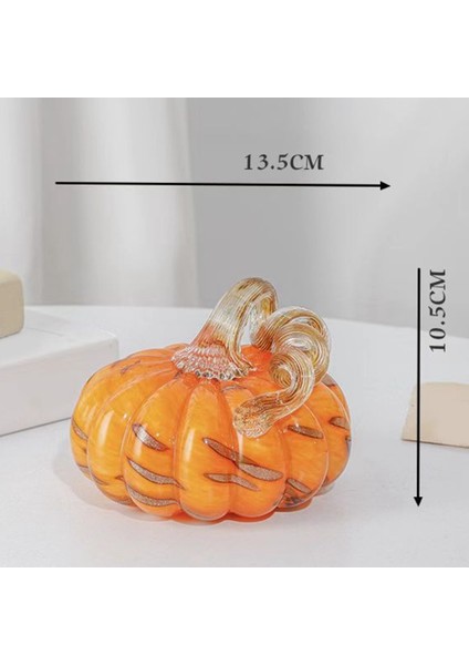 Xin Yue Zhang El Üflemeli Cam Turuncu Kabak Figürleri Kristal Kabak Ev Dekor Tahsil Heykelcik Ev Dekorasyonu Masa Üstü Için (Yurt Dışından)