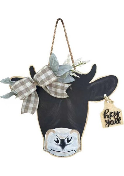 Inek Kafası Kapı Garland Karşılama Ön Kapı Askı Burcu Inek Baskı Kapı Burcu Çiftlik Evi Duvar Ev Tatil Dekorasyon (Yurt Dışından)