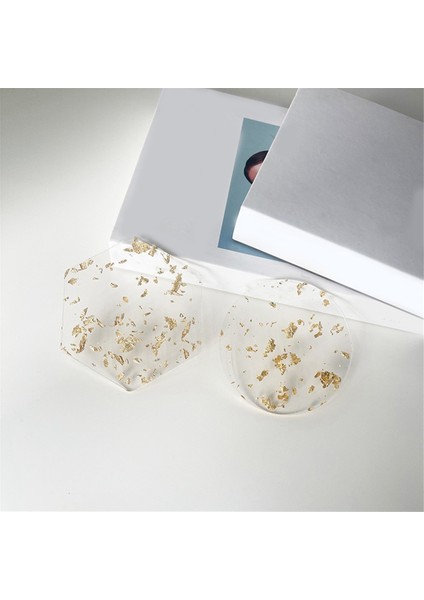Altın Folyo Akrilik Bardak Altlıkları 6'lı Set Içecekler Için Iskandinav Tarzı Çay Altlığı Kahve Fincanı Kaseler Için Yalıtım Pedi, 9.5X10.8CM (Yurt Dışından) modelleri