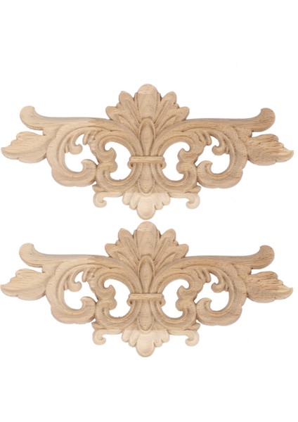 Xin Yue Zhang 2 Adet Vintage Ahşap Oyma Çıkartması Köşe Onlay Aplike Çerçeve Duvar Dolabı Kapı Dekor El Sanatları 22X10 cm (Yurt Dışından)