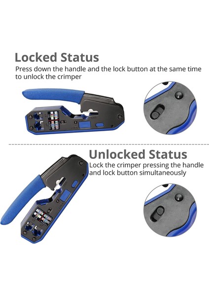 Xin Yue Zhang RJ45 Sıkma Aleti Seti Hepsi Bir Arada Sıyırıcı Kesici, 50 Pc Cat6 Geçiş Konnektörleri 50 Pc RJ45 Cat6 Koruma Kapakları (Yurt Dışından) modelleri