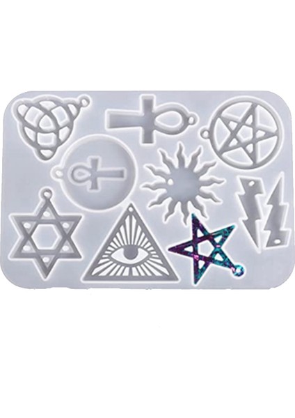 Xin Yue Zhang Reçine Silikon, Silikon Anahtarlık Takı Kolye Kalıp, Punk Tarzı Yıldız Büyülü Küpe Kolye Anahtarlık Kalıp (Yurt Dışından)