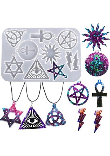 Xin Yue Zhang Reçine Silikon, Silikon Anahtarlık Takı Kolye Kalıp, Punk Tarzı Yıldız Büyülü Küpe Kolye Anahtarlık Kalıp (Yurt Dışından) indirimleri