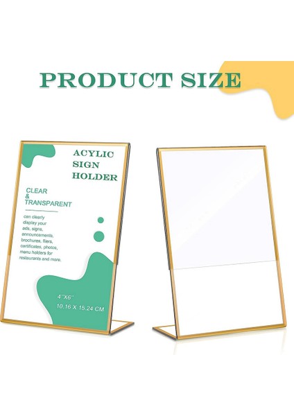 Xin Yue Zhang 12 Adet Altın Çerçeve Akrilik Burcu Tutucu Düğün Masa Numarası Tutucu Eğimli Menü Çift Taraflı Stand, 4x6 Inç Dikey (Yurt Dışından) fiyatları
