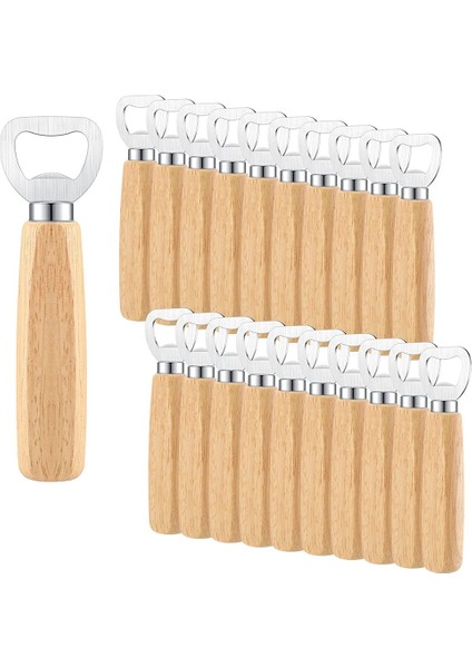 Xin Yue Zhang 20 Adet Paslanmaz Çelik Şişe Açacağı Barmen Ahşap Bira Açacağı Elma Şarabı Şarap Açacağı Şişe Açacağı Ahşap Saplı Dıy (Yurt Dışından)