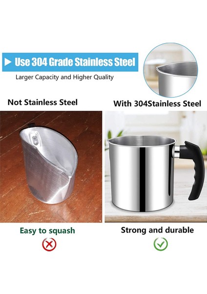 Ξ Ny Ue Zhang Mum Yapımı Dökme Kazanı, 44 Oz Çift Kazanlı Balmumu Eritme Potası, Mum Yapımı Sürahisi, Isıya Dayanıklı Sap (Yurt Dışından) fiyatları