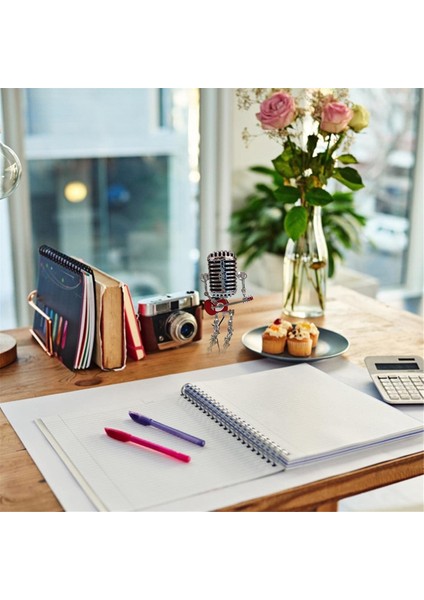 Mikrofon Lambası - Lamba Kafası Vintage Metal Mikrofon Robot Masa Lambası Retro Tarzı Ev Süsleri, Siyah ve Gümüş (Yurt Dışından) modelleri