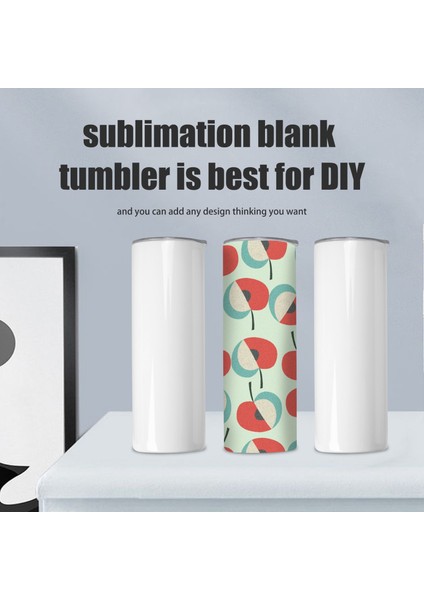Xin Yue Zhang Süblimasyon Bardakları 20 Oz Skinny Düz, Paslanmaz Çelik Süblimasyon Boşlukları Skinny Tumbler, Kapaklı ve Pipetli, 4'lü Paket (Yurt Dışından)