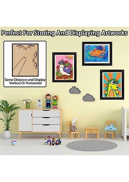 Çocuk Sanat Çerçeveleri, 8,5X11 Önden Açılır Değiştirilebilir Çocuk Sanat Eseri Çerçeveleri, Çocuklar Için Yatay ve Dikey Sanat Sergisi Siyah (Yurt Dışından)