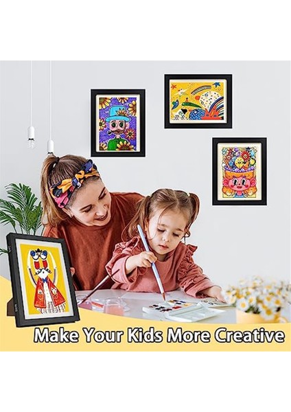 Çocuk Sanat Çerçeveleri, 8,5X11 Önden Açılır Değiştirilebilir Çocuk Sanat Eseri Çerçeveleri, Çocuklar Için Yatay ve Dikey Sanat Sergisi Siyah (Yurt Dışından)