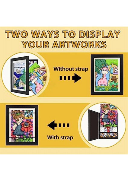 Çocuk Sanat Çerçeveleri, 8,5X11 Önden Açılır Değiştirilebilir Çocuk Sanat Eseri Çerçeveleri, Çocuklar Için Yatay ve Dikey Sanat Sergisi Siyah (Yurt Dışından)