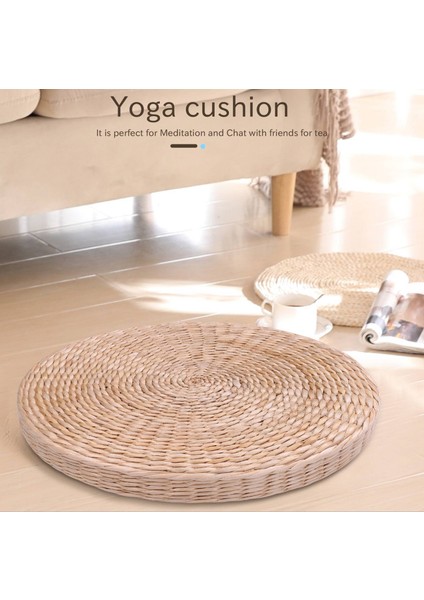Xin Yue Zhang 40 cm Yastık Yuvarlak Saman Örgü El Yapımı Yastık Zemin Yoga Sandalye Koltuk Minderi (Yurt Dışından) modelleri