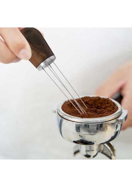 Xin Yue Zhang Espresso Kahve Karıştırıcı, Espresso Dağıtımı Için Kahve Karıştırma Aleti, Doğal Ahşap Sap ve Stand, Koyu Kahverengi (Yurt Dışından)