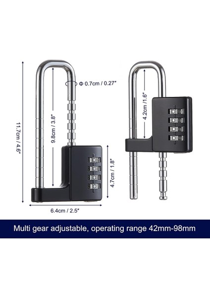 Dolap Kilidi, Kombinasyon Asma Kilit, Paslanmaz Çelik Spor Salonu Soyunma Kilidi Kodu Okul Için Uzun Ayarlanabilir Kelepçe Kilidi, Spor Salonu Siyah (Yurt Dışından) fiyatları