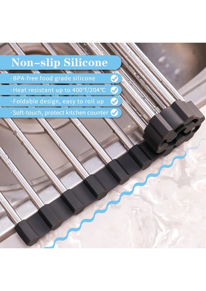 Xin Yue Zhang Mutfak Için Lavabo Kurutma Rafı Üzerinde Rulo Bulaşık Kurutma Rafı, Lavabo Altlığı Üzerinde Katlanır Bulaşıklık, Bulaşık, 37 x 30CM (Yurt Dışından) fiyatları