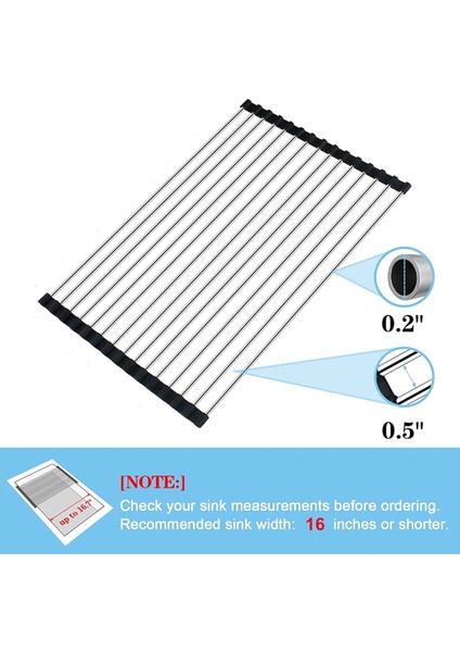 Xin Yue Zhang Mutfak Için Lavabo Kurutma Rafı Üzerinde Rulo Bulaşık Kurutma Rafı, Lavabo Altlığı Üzerinde Katlanır Bulaşıklık, Bulaşık, 37 x 30CM (Yurt Dışından) modelleri