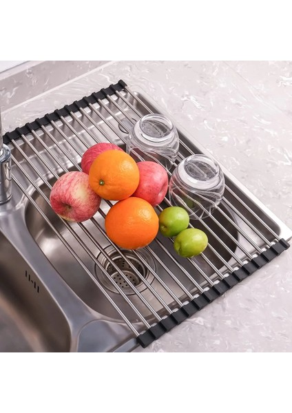 Xin Yue Zhang Mutfak Için Lavabo Kurutma Rafı Üzerinde Rulo Bulaşık Kurutma Rafı, Lavabo Altlığı Üzerinde Katlanır Bulaşıklık, Bulaşık, 37 x 30CM (Yurt Dışından) indirimleri