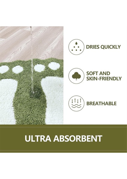 Sevimli Banyo Paspas Halı Su Emici Olmayan Yeşil Büyük Ayaklar Hızlı Kuru Yumuşak Mikrofiber Halı Banyo Oturma Odası Için (Yurt Dışından) fiyatları