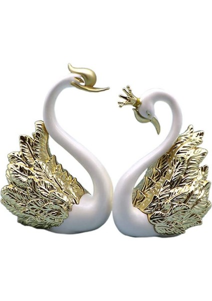 Xin Yue Zhang 2 Parça Kuğu Süsleri Figürler, Kuğu Pasta Süslemesi, Araba Figürleri Dekorasyonu, Ev Düğünü A (Yurt Dışından)