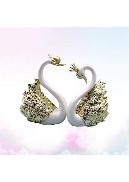 Xin Yue Zhang 2 Parça Kuğu Süsleri Figürler, Kuğu Pasta Süslemesi, Araba Figürleri Dekorasyonu, Ev Düğünü A (Yurt Dışından) indirimleri