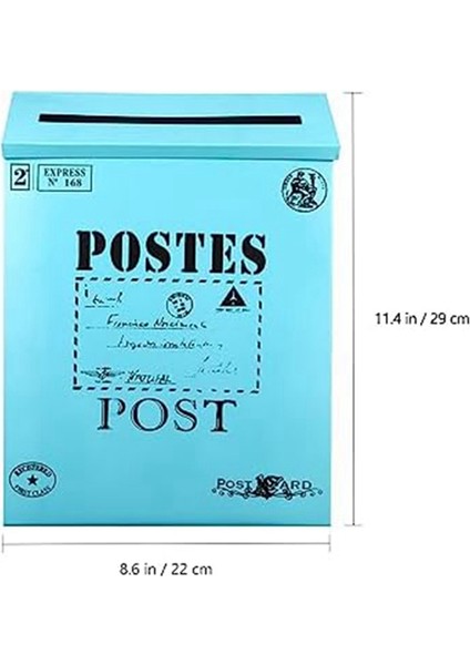 Posta Kutusu Vintage Duvara Montaj Posta Kutusu Sonrası Mektup Kutusu Dış Antika Metal Posta Kutusu Pasa Dayanıklı Posta Tutucu Mavi (Yurt Dışından) fiyatları