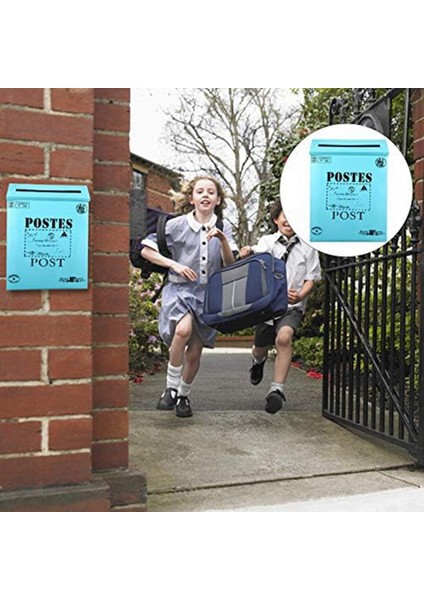 Posta Kutusu Vintage Duvara Montaj Posta Kutusu Sonrası Mektup Kutusu Dış Antika Metal Posta Kutusu Pasa Dayanıklı Posta Tutucu Mavi (Yurt Dışından) modelleri