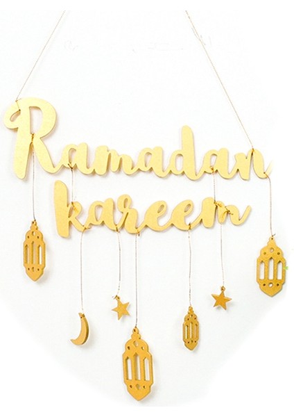 Xin Yue Zhang Müslüman Altın Afiş Ramazan Kareem Mektuplar Duvar Asılı Ramazan Süslemeleri Ev Duvar Süsleme Festivali Malzemeleri B (Yurt Dışından)