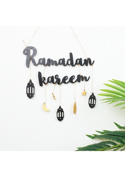 Xin Yue Zhang Müslüman Altın Afiş Ramazan Kareem Mektuplar Duvar Asılı Ramazan Süslemeleri Ev Duvar Süsleme Festivali Malzemeleri B (Yurt Dışından)