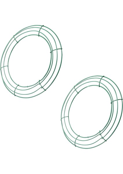Xin Yue Zhang 14 Inç Tel Çelenk Çerçeve Metal Yuvarlak Çelenk Formu Yapımı Yüzükler Yeşil Noel Partisi Ev Dekorasyon Için Dıy 2'li Paket (Yurt Dışından)