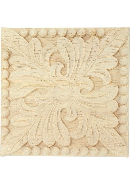 Xin Yue Zhang Doğal Ahşap Aplikler Kare Çiçek Oyma Çıkartmaları Dekoratif Ahşap Pervazlar Dolap Kapı Mobilya Dekor Zanaat 10X10 cm (Yurt Dışından)