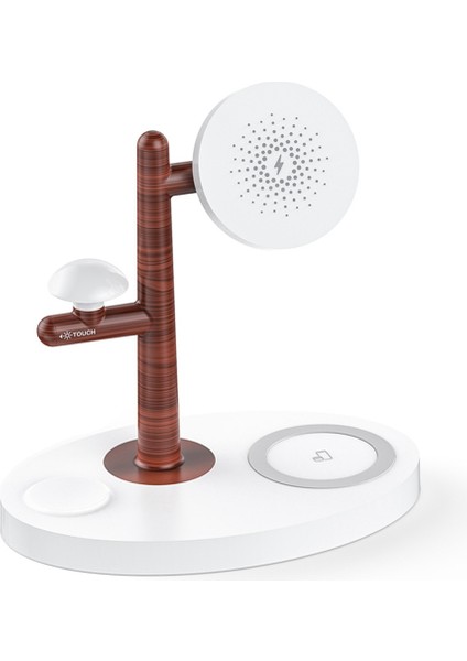 Xin Yue Zhang 3'ü 1 Arada Manyetik Kablosuz Şarj Cihazı LED Işık Standı S8 Için Hızlı Şarj Dock Istasyonu -Beyaz (Yurt Dışından)