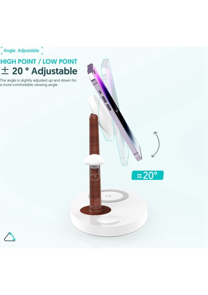 Xin Yue Zhang 3'ü 1 Arada Manyetik Kablosuz Şarj Cihazı LED Işık Standı S8 Için Hızlı Şarj Dock Istasyonu -Beyaz (Yurt Dışından) fiyatları