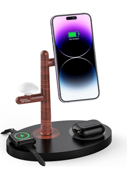 Xin Yue Zhang 3'ü 1 Arada Manyetik Kablosuz Şarj Cihazı LED Işık Standı S8 Için Hızlı Şarj Dock Istasyonu -Beyaz (Yurt Dışından) indirimleri